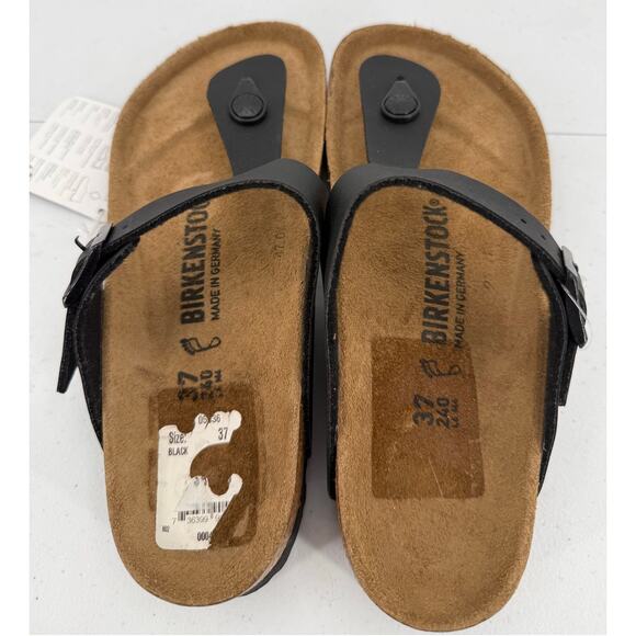 NWT Birkenstock Women's Gizeh Black Birko-Flor Thong Sandals Size 37 - Picture 9 of 11
